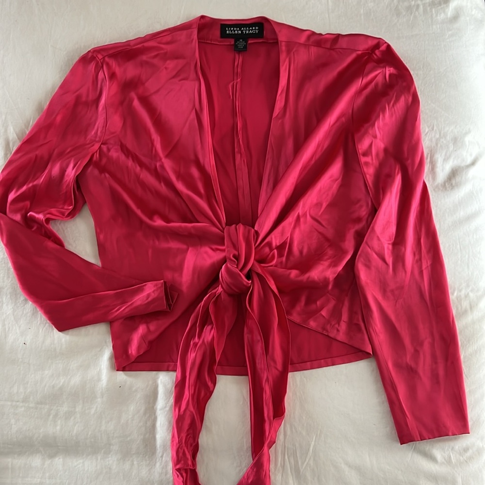 Vintage Barbie hot pink silk blouse